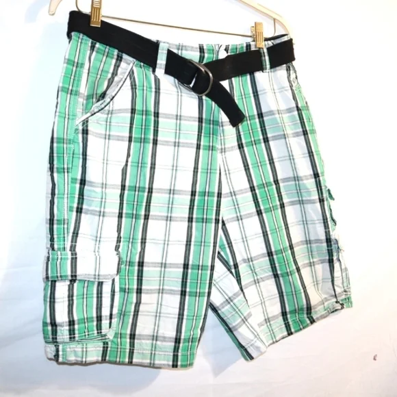 Ecko UnlimitedEcko unlimited men's white, green, plaid Madras - Picture 5 of 9